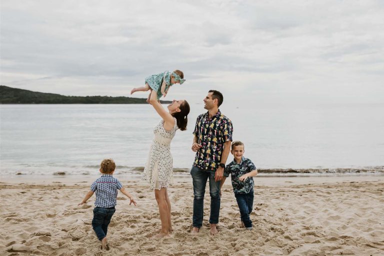 Family Photo Session in Port Stephens at Fingal Beach